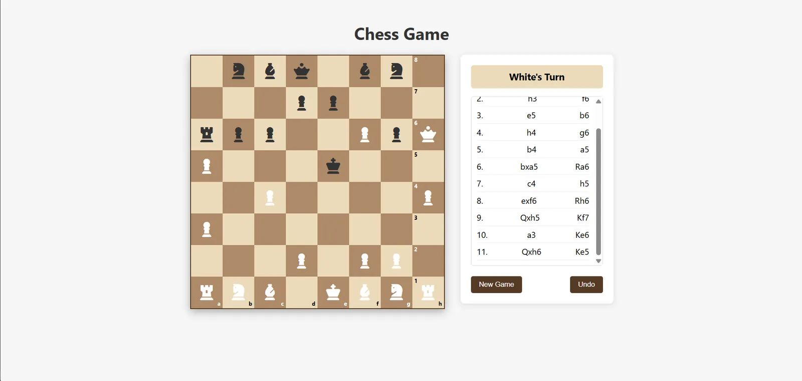 Screenshot of Chess Game — Fully functional chess with clean architecture