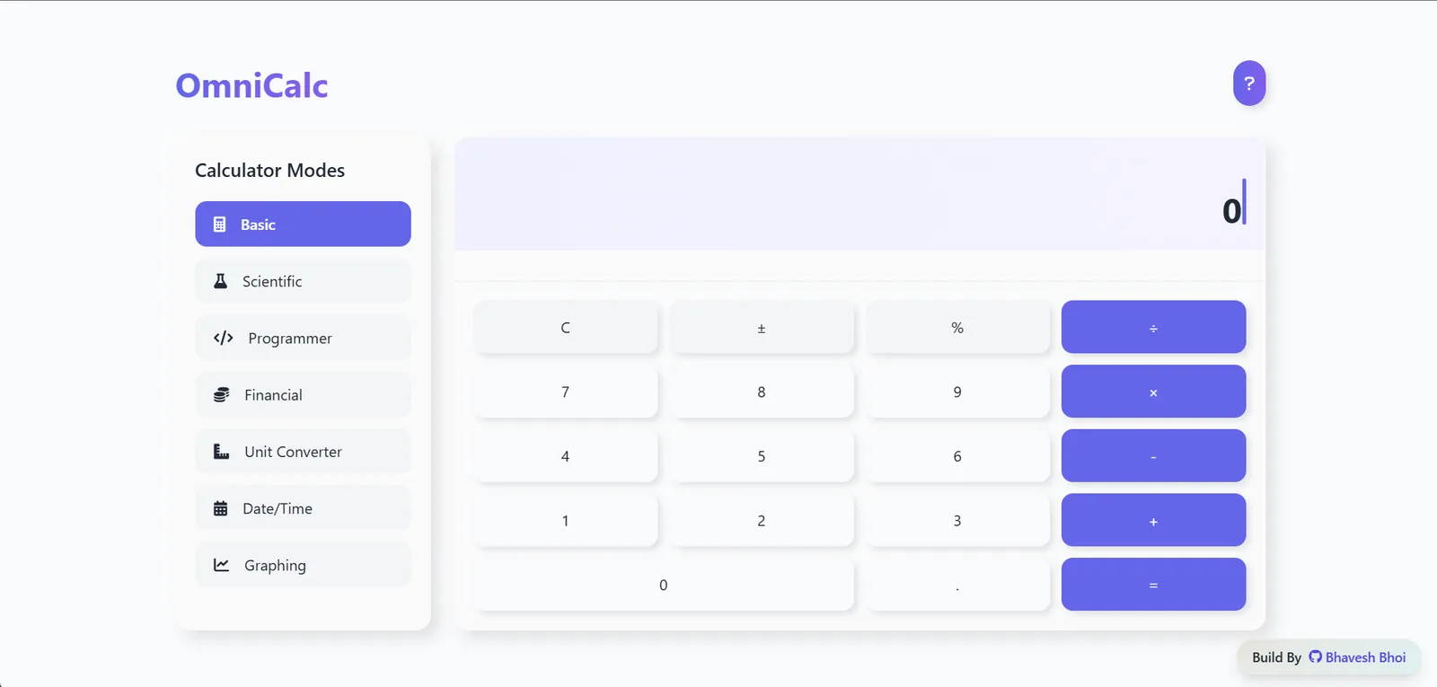 Screenshot of OmniCalc — Scientific and financial calculation in one tool